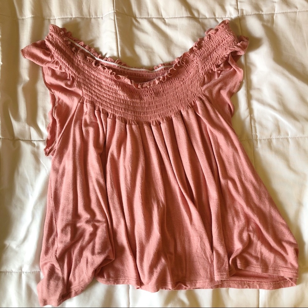Off the shoulder Pink Flowy Top
